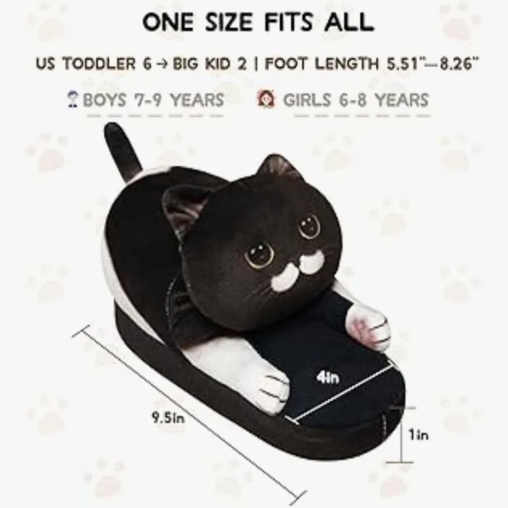 Amazon Black Cat Kids Slippers